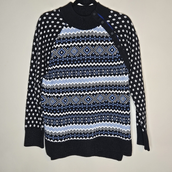 T by Talbots Fair Isle Mockneck Sweater Cozy Thermolite Blend Fair Isle 2024 - Picture 2 of 12